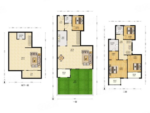 依云溪谷(住宅)4室3厅4卫290.21㎡南北1100万