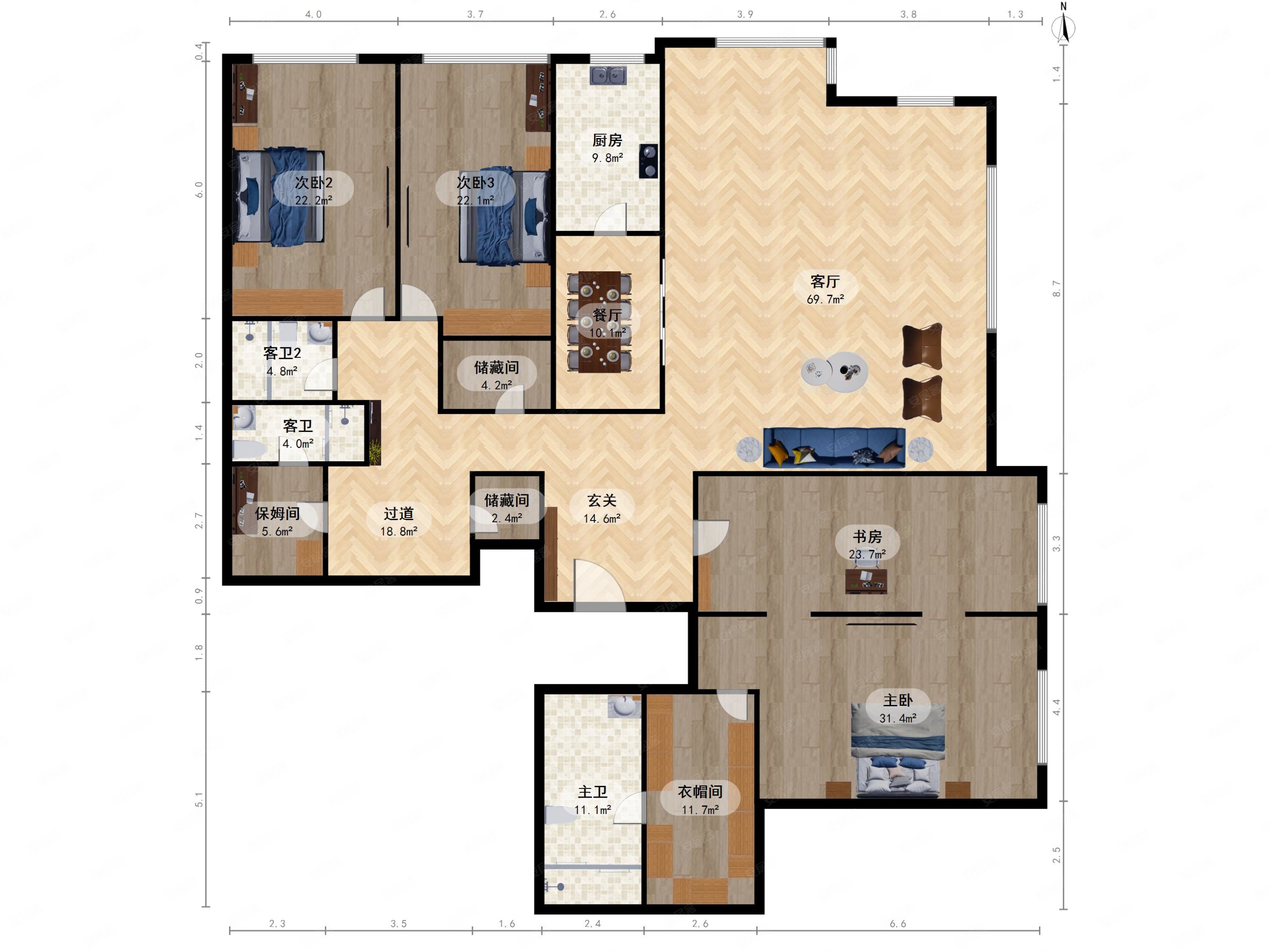 复地西绒线胡同26号4室3厅3卫377㎡东北5300万