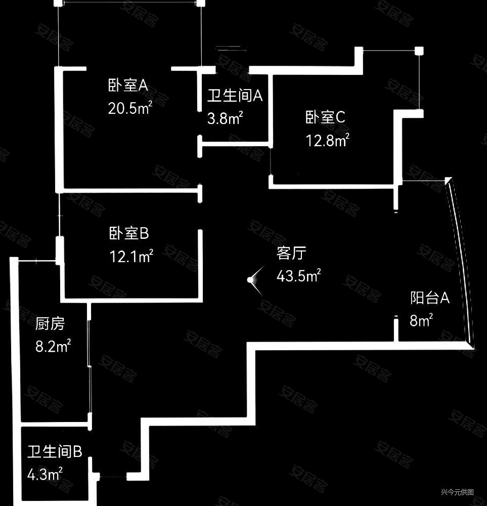 美佳大厦3室2厅2卫133.75㎡南北120万