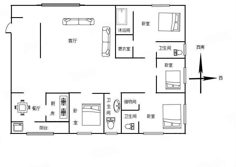 315万224平云南映象c区4房南北豪装世博
