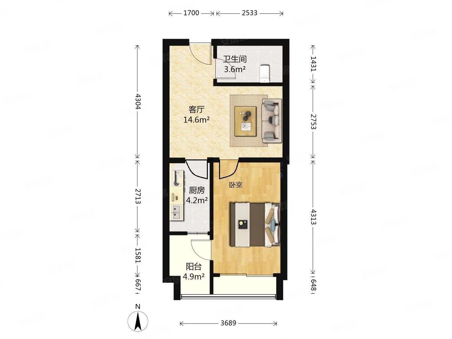 推荐金大地1912精装70年住宅1室2厅满五诚心卖