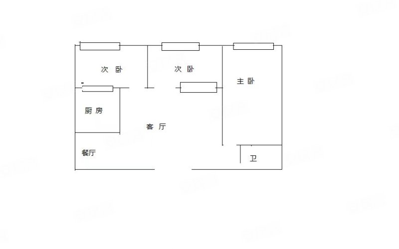 禹洲蓝爵2室1厅1卫78.03㎡南北298万