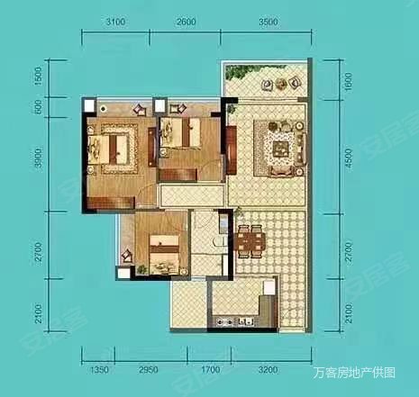 名巨山水城(二期)3室2厅1卫86㎡南北71万