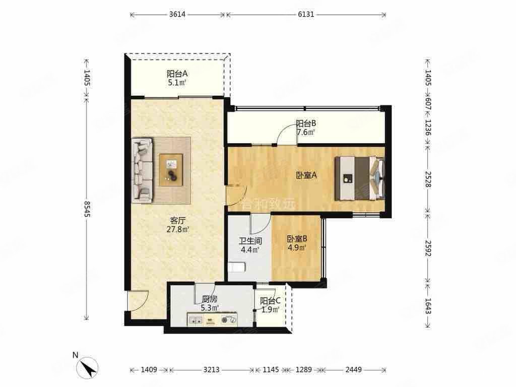 信和御龙山3室2厅1卫89.12㎡南180万