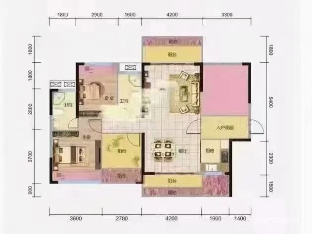 双城峰景双阳台南北对流中楼层毛坯四房两厅两卫随时看房
