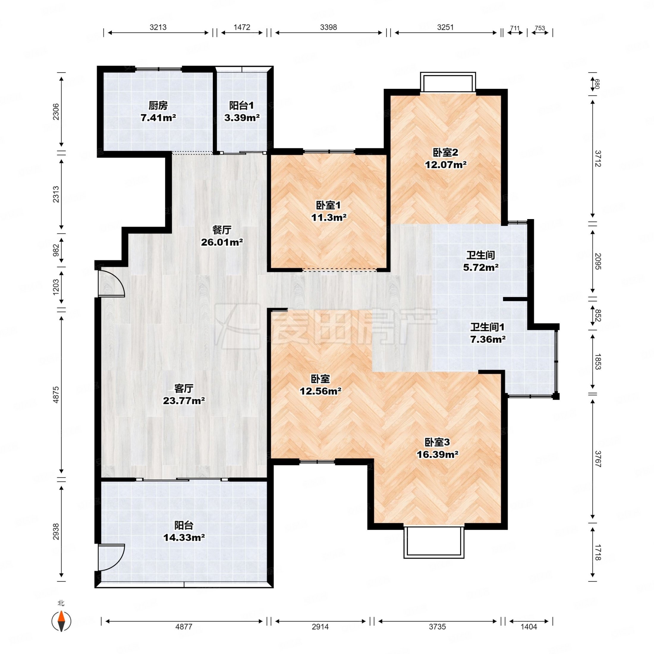 名城银河湾4室2厅2卫145.11㎡南北209万