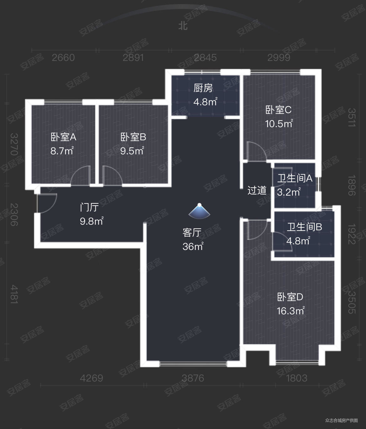 曲江千林郡4室2厅2卫131.07㎡南北235万