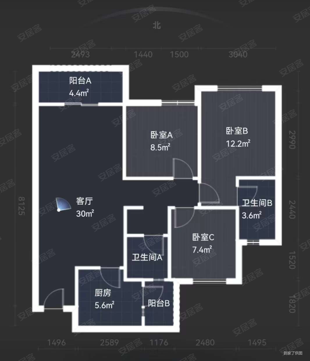 成华奥园广场(二期)3室2厅2卫91.83㎡西南178万