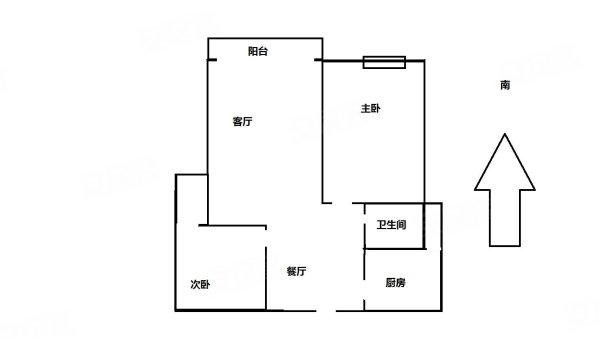 翰林府第2室2厅1卫92㎡南北55.8万