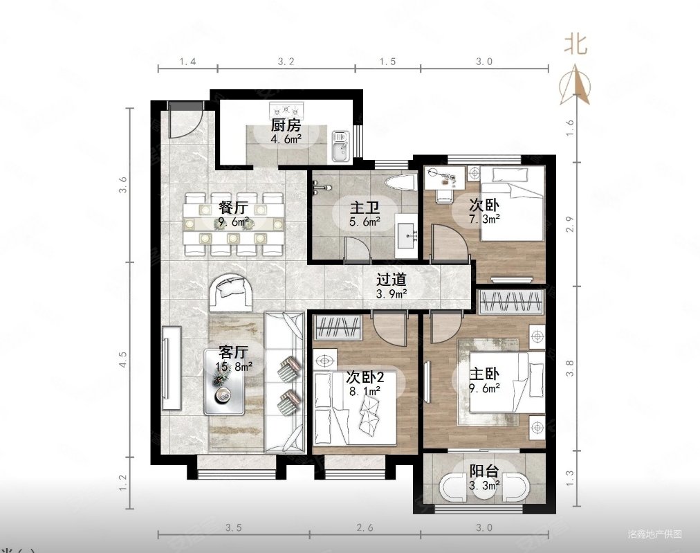 鹊华天禧3室2厅1卫102.22㎡南163万