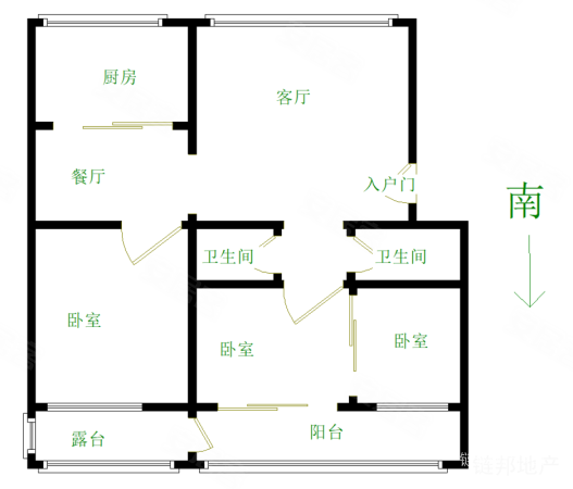 华莹小区北区3室2厅2卫120㎡南北128万