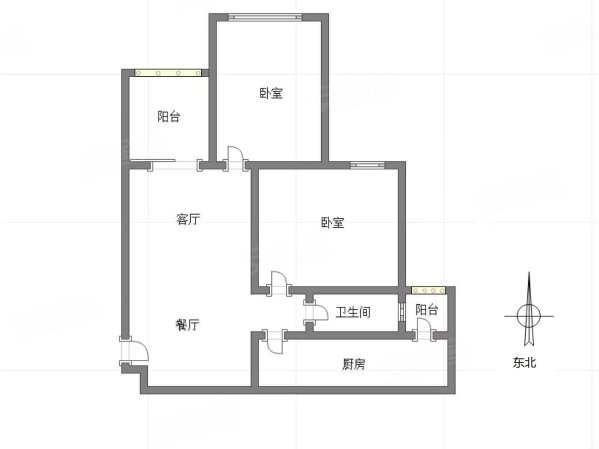 万科锦程2室1厅1卫72㎡东北90万