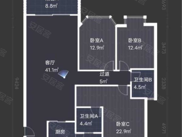 南宁青秀凤岭南莱茵湖畔莱茵湖畔 3室2厅2卫
