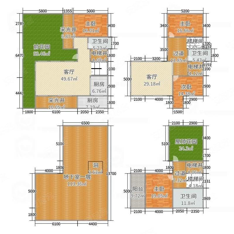 燊海森林柏麓郡4室3厅5卫888㎡南北488万