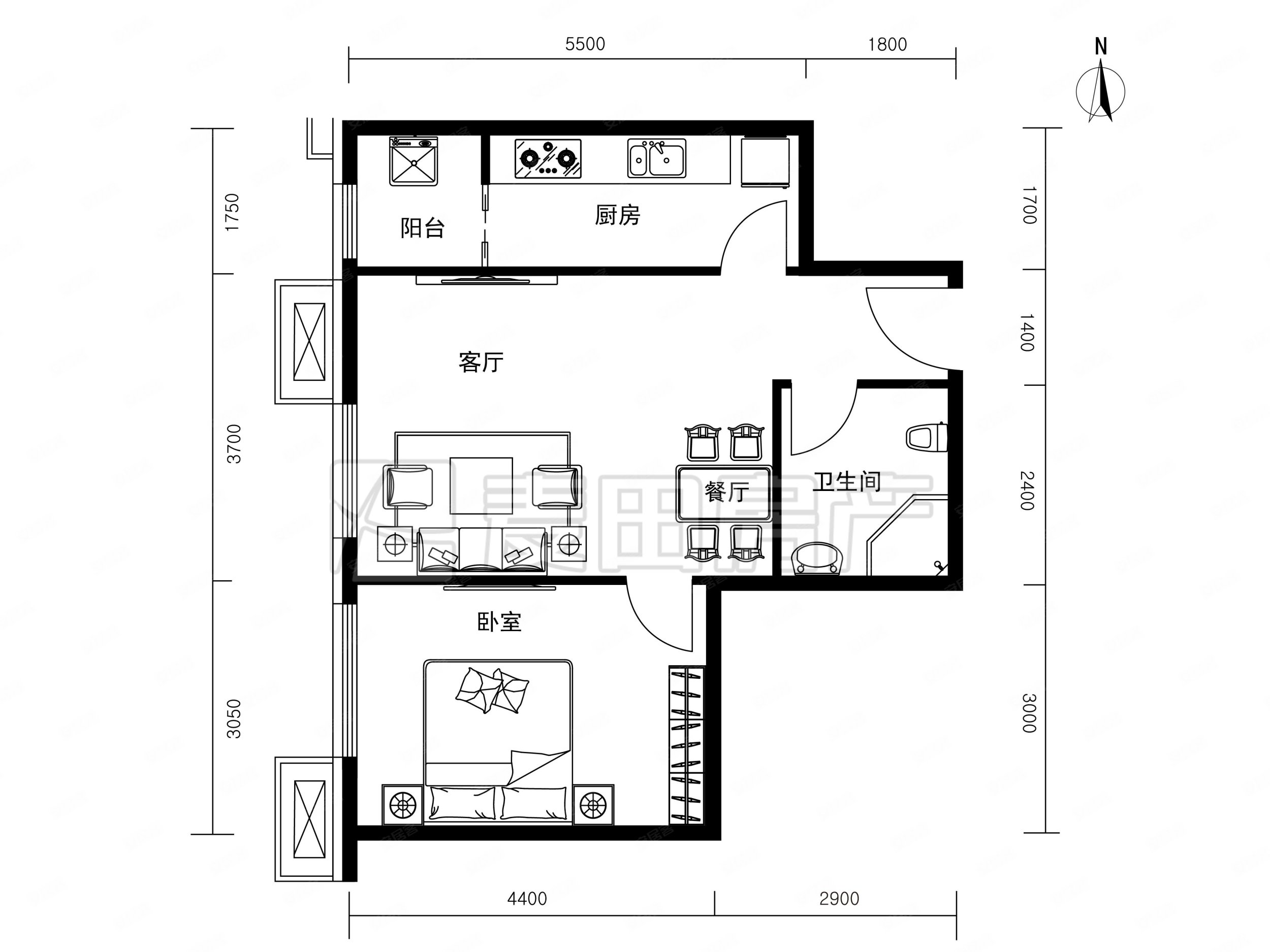 光熙家园1室1厅1卫64.5㎡西568万
