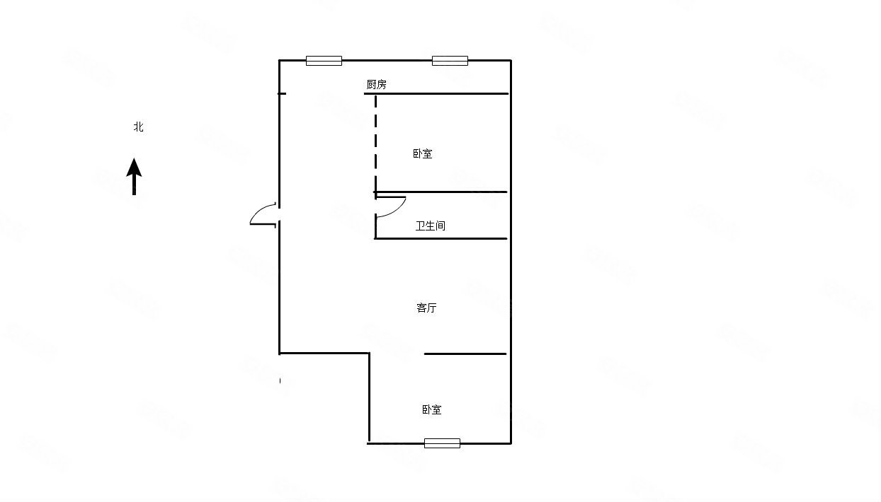 天河小区2室1厅1卫65㎡南北24.4万