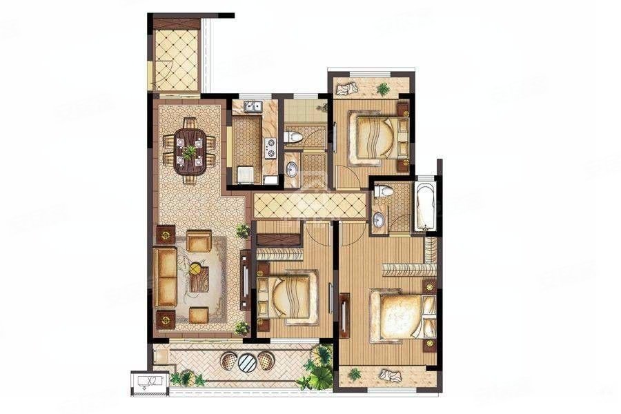 江南平安里3室2厅2卫137㎡南北420万