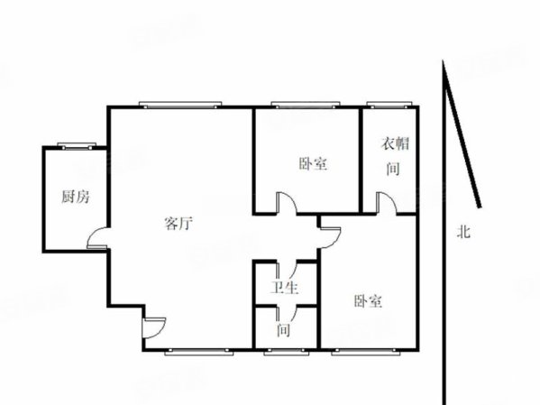 信德翡翠湾2室2厅1卫76㎡南北67万