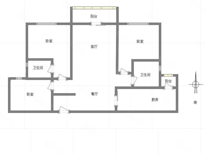 招商雍江府3室2厅2卫110.57㎡南72.1万