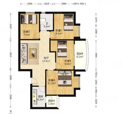 广州天河珠江新城东跑马地花园潭村华侨医院对面珠江商物大厦楼上主卧