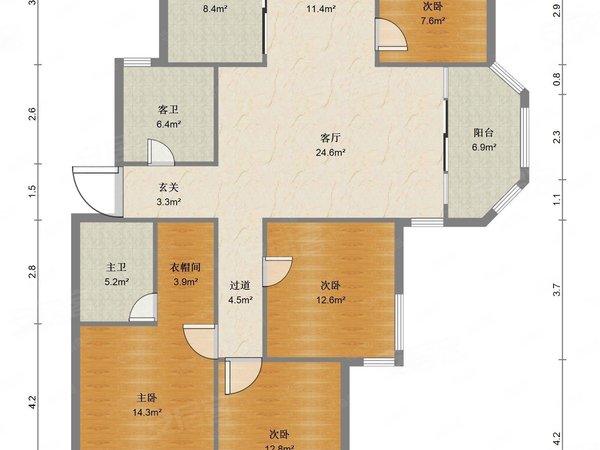 杭州临平临平临平桂花城(南区公寓住宅)桂花城精装修三房两卫 余二高