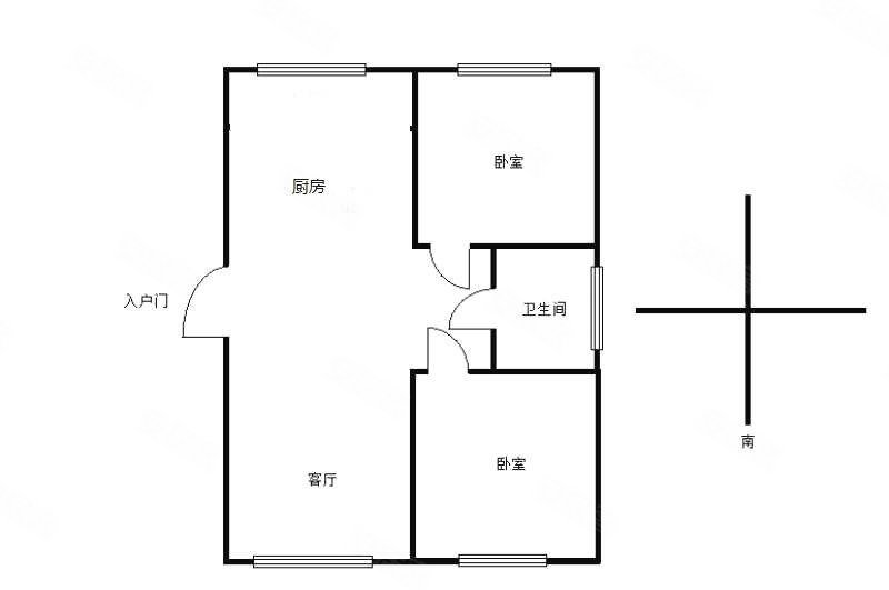 大禹城邦2室2厅1卫96.05㎡南北68万