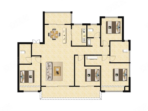 【多图】万科金色水岸(西区),钟公庙租房,万科金色水岸(西区) 3室1厅1