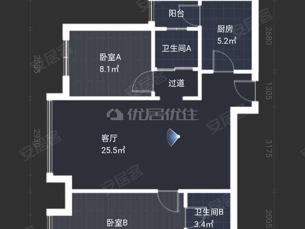 电梯房 2室 整租 78平 西城国际 精装 视野开阔,高新区租房-绵阳58