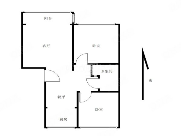 新舒杰座2室1厅1卫96㎡南北81万