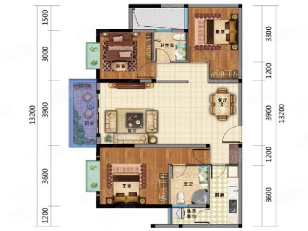 【多图】实力锦云府,市政府租房,斗南地铁口 精装三室 带家具家电
