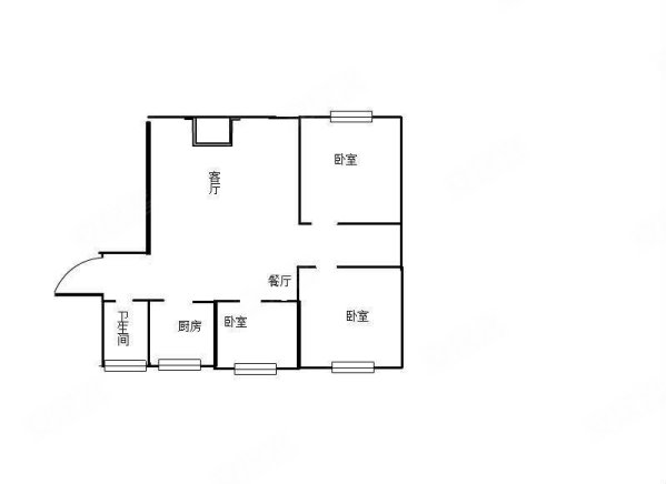 田源新城B区3室2厅1卫113㎡南北67万