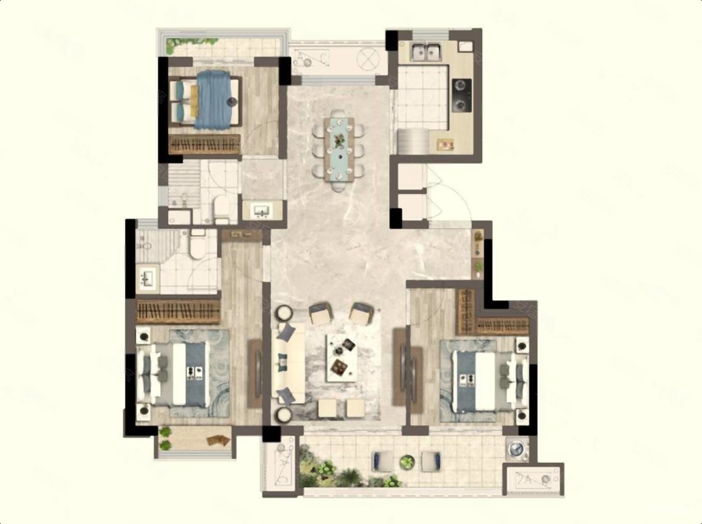 山语城秋天里4室2厅2卫122.68㎡南115万