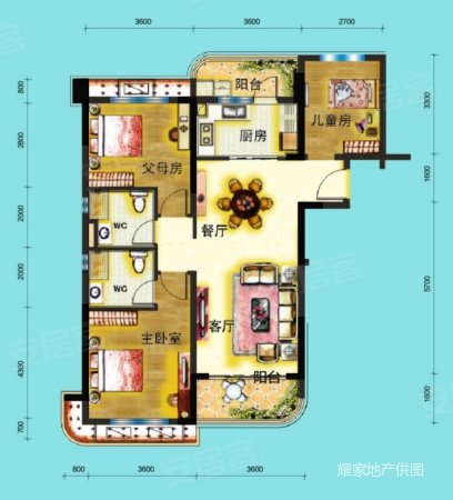 碧桂园山湖城3室2厅2卫110㎡南北48万