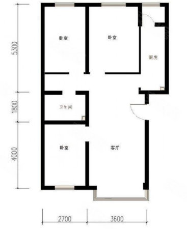 新桥城3室2厅1卫125.31㎡南北60万