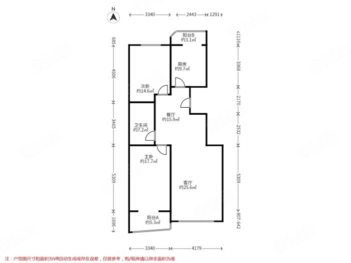 蓝天苑2室1厅1卫118㎡南北425万