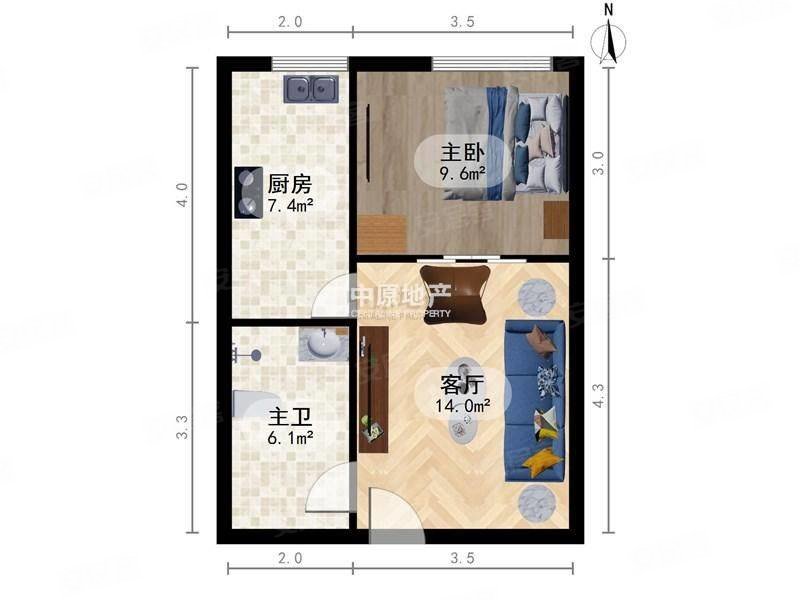 风采里|丁字沽一号路37号1室1厅1卫41平方米,风采里二手房,38万,1室1