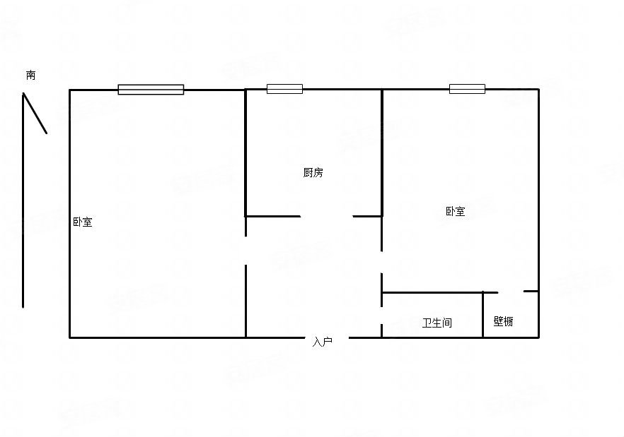 拜泉里2室1厅1卫44.07㎡南北46万