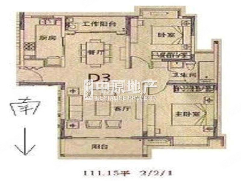 合生江湾国际公寓2室2厅1卫111㎡南888万