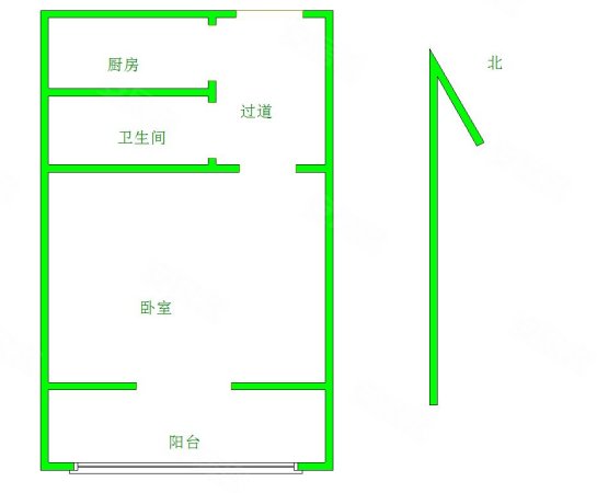 起发里1室1厅1卫36.72㎡南328万