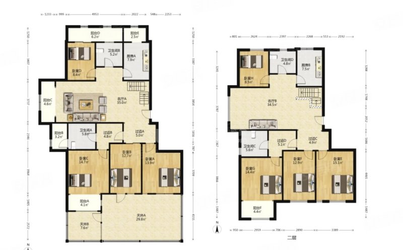 简陋洋房!华新园珑台 双层复式住宅 一手手续 干挂石材 现房