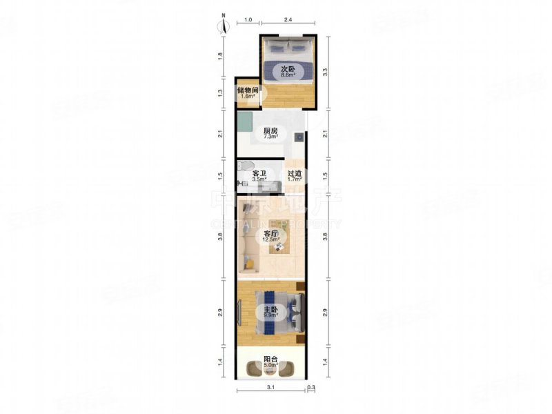 真南路205弄小区2室1厅1卫62.71㎡南350万