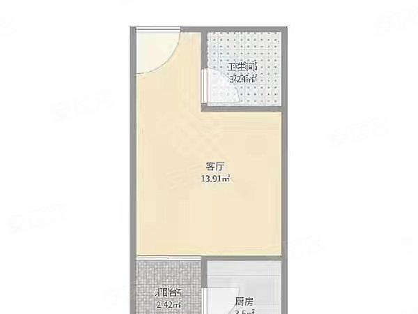 深圳宝安桃源居鹤洲村鹤洲村 1室1厅1卫 精装修 电梯房 南北通透出租