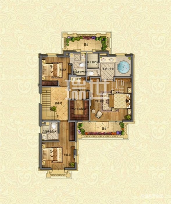 东晖龙悦湾独栋别墅b户型南花园中心位置送150平地下室