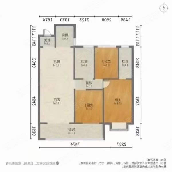 奥特莱斯3室2厅2卫128㎡南北93万