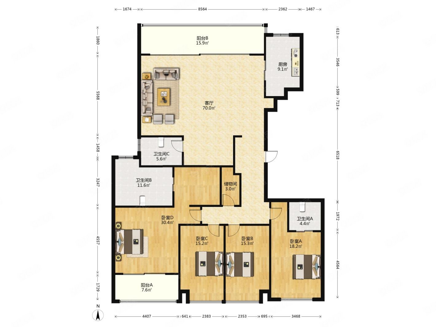层 新空次新房 精装修 华侨城天鹅堡 诚售,华侨城天鹅堡二手房,1308万