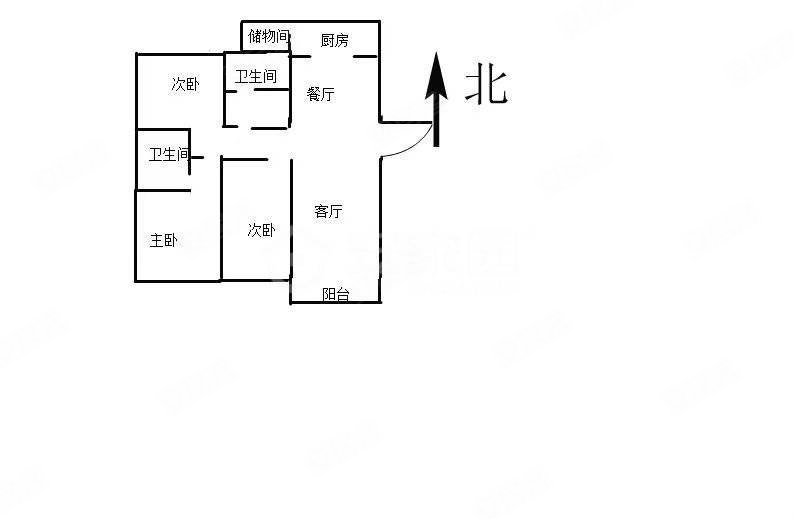 中州花园3室2厅2卫134㎡南北69.8万