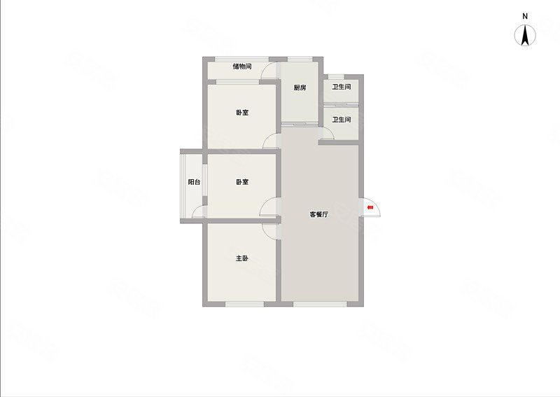 紫荆园3室1厅1卫142㎡南北108万