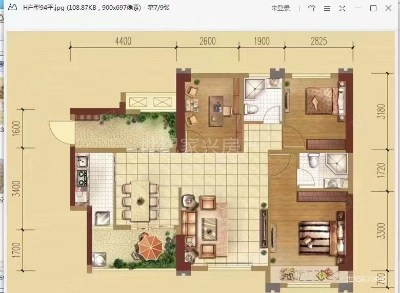 昊园江南壹品3室2厅2卫92㎡南80万