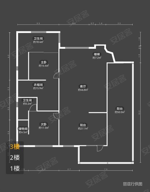 香江花园(别墅)5室2厅5卫335.6㎡南北3980万