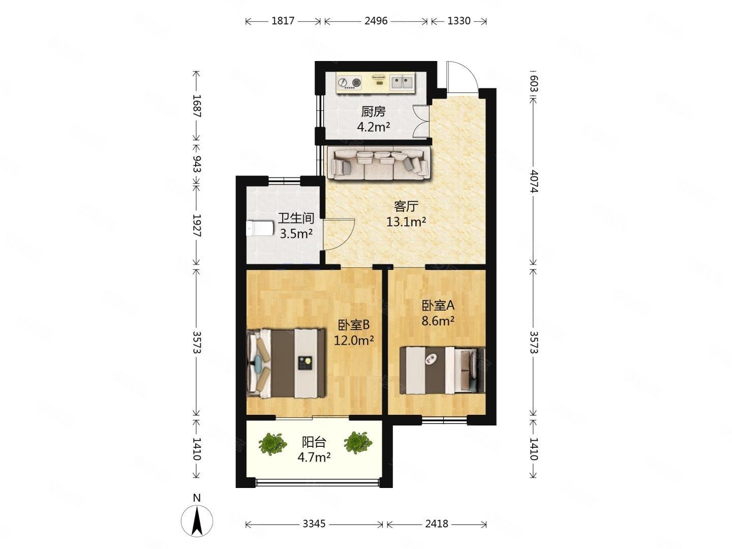 河西南金穗花园看房有钥匙高楼层双南户型双地铁口